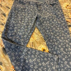 Old Navy Blue Floral Women's Straight Leg Jeans